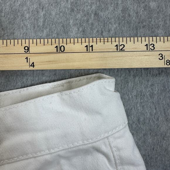 Zara Jeans WMNS 2 White Denim Straight Leg High Rise Patchwork Work Pants Casual - Picture 4 of 7